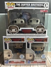 Funko POP Stranger Things Duffer Brothers Hopper Joyce Exclusives, Never opened. picture