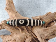 Antique Tibetan 2 Eyes Energy  Old Agate Dzi Bead Amulet for Pendant Gzi Bead B picture