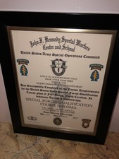 U.S. ARMY / SPECIAL FORCES Q-COURSE DIPLOMA (COMMEMORATIVE CERTIFICATE) picture