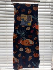 Disney Stitch Plush Throw Blanket Blue Fall Pumpkin Pattern 50in x 70in picture