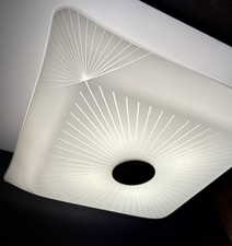 Vintage 1950s 60s Mid Century Modern Ceiling Light Fixture HUGE Geometric Burst picture