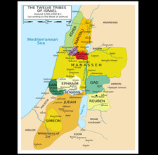 11x14 12 Tribes of Israel Map Poster PHOTO Print 1050BC Book of Joshua picture