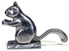Vintage Nutcracker Silver Aluminum Metal Figural Squirrel-Movable Tail / Jaw picture