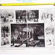 1884 Pittsburgh, PA Glass Foundry Factory Occupational 11x14