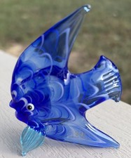 Fitz And Floyd Glass Menagerie Discontinued Figurine Blue Fish Murano Inspired picture