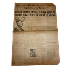 July 15 1942 Cleveland News WWII Newspaper Nazi Spies Landing Midway Battle picture