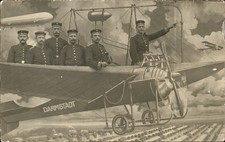 Darmstadt Hesse Military Airplane Soldiers Studio Image GREAT RPPC Bhn picture