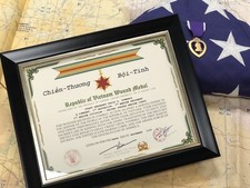 SOUTH VIETNAM WOUND MEDAL CERTIFICATE (Type-1) w/ Free Custom Printing picture
