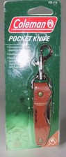 Coleman Outdoor Vintage Leather Keychain Pocket knife New... picture