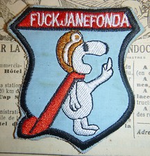 F You JANE FONDA - Snoopy Patch - Middle Finger - USAF - Vietnam War - S. xxxx picture