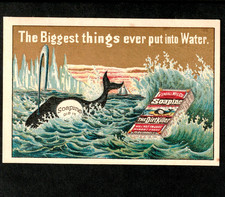 Arctic Whale Ship Soapine Soap Whaling Biggest Things Victorian Trade Card j.US picture