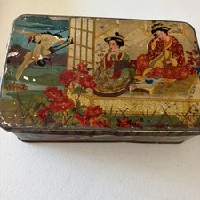RARE Antique Mazawattee 3lb Advertising Tea Tin Japanese Lithography Graphics picture