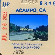 Union Pacific Train Slide Acampo CA 1983 George Fernandes Railroad Photo UP picture