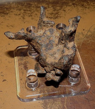 75 GM. LAS PALMAS CAMPO DEL CIELO  METEORITE ; MUSEUM GD. PATINA STAND picture