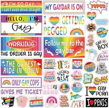 10 Pcs or 76 PCS Original Funny Prank Bumper Stickers, Funny LGBT Gay Stickers picture