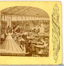 CENTENNIAL EXHIBITION 1876, Interior Of Main Building--Stereoview CE35 picture