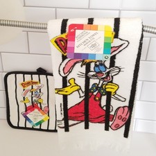 1987 Who Framed Roger Rabbit Hand Towel & Pot Holder Set NWT USA picture