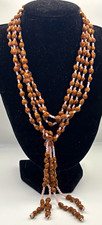 Authentic Navajo Ghost Bead Lariat Tassel Necklace – Juniper Berry & Pink Glass picture