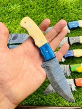 LOT OF 20PCS, 8'' FULL TANG DAMASCUS KNIVES, BONE AND WOOD HANDLE WITH SHEATHS picture