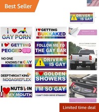10 Pcs Funny Gay LGBT Prank Bumper Stickers Funny Car Stickers Rainbow picture