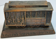 Vtg Banthrico Cable Car Bank Citizens Federal Savings San Francisco 1960 No Key picture
