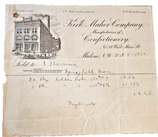 1912 Billhead, Kirk Maher Company Manufacturers of Confectionary, Malone, NY picture
