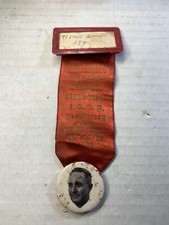 Vintage 1950’s Grand Rapids Vicksburg Michigan Grand IOOF Lodge Pinback Ribbon picture