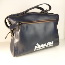 Vintage MALEV Hungarian Airlines Leather Travel Bag c.1970s picture