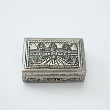 Vintage Cambodian Angkor Wat Temple Repousse silver Thom trinket Box picture