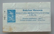 Vintage Babylon Museum Iraq Admission Ticket US Soldier Souvenir 2003 picture