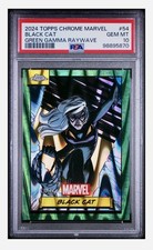 2024 Topps Chrome Marvel Black Cat /99 #54 Green Gamma Raywave PSA 10 Gem 💎 picture