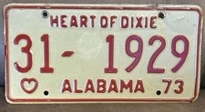 1973 ALABAMA LICENSE PLATE #31 ETOWAH COUNTY AUTOMOBILE CAR TAG picture