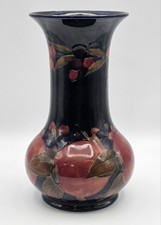 Vintage 1930s William Moorcroft Pottery England Pomegranate & Grapes 9.5