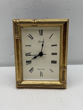 Vintage F.G. Galassi Gold Gilt Wood Italian Desk Clock Made Italy picture