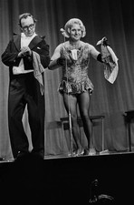 Comedians Eric Morecambe Ernie Wise acting in stage costume during- Old Photo picture