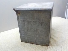 Vintage Galvanized Insulated Front Porch Metal Milk Man Box SUNCREST FARMS picture