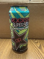 RARE 2016 Rockstar Energy Drink SUPERSOURS GREEN APPLE (1X) FULL 16oz Can picture