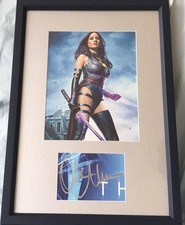 Olivia Munn signed cut autograph framed with Psylocke X-Men 8x10 movie photo JSA picture