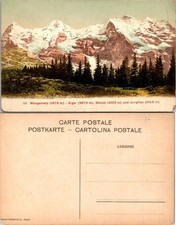 Wengernalp Eiger Mönch Jungfrau Swiss Alps Postcard Unposted Vintage Photoglob picture