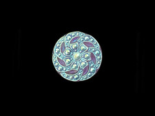 27mm Czech Glass Button Purple Carnival Lustered AB With Glass Shank picture