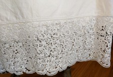 Antique Le'ron beautiful white F Sheet w/4