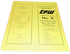 APRIL 1981 TP&W TOLEDO PEORIA & WESTERN EMPLOYEE TIMETABLE #5 picture