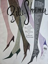1959 Womens Belle-Sharmeer Texture Pattern Colored Stockings Legs Vintage Art Ad picture