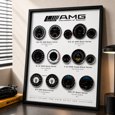 AMG Black Series Evolution Dashboard Gauge Wall Art Framed Display Mercedes AMG picture