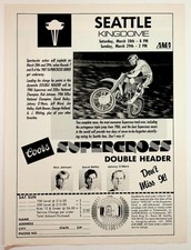 1987 Seattle Kingdome Supercross Double Header Motocross Print Ad Rick Johnson picture