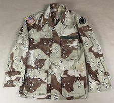 1984 US Army Shirt Medium Reg Chocolate Chip Camouflage Desert Top BDU 24th ID picture
