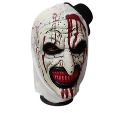 Terrifier-Inspired Clown Mask with Hood Full Head Horror Halloween Costume picture
