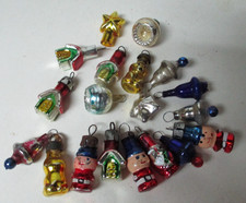 19 Very Unusual Teeny Tiny Vintage Glass Figural Feather Tree Ornaments picture