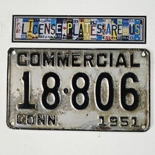 1951 Connecticut Commercial License Plate 🔥 Vintage Antique CT Tag 18-806 picture