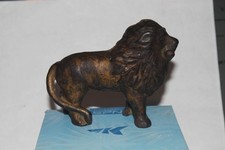 ANTIQUE AC WILLIAMS 1920's CAST IRON LION STILL BANK 4 1/2